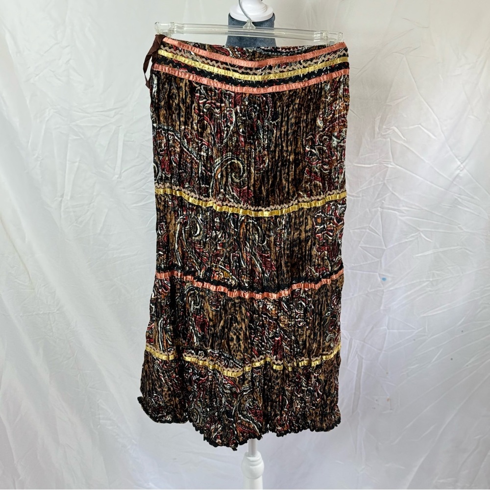 NWT Chaudry KC Bohemian Multicolor Paisley Skirt, Size small